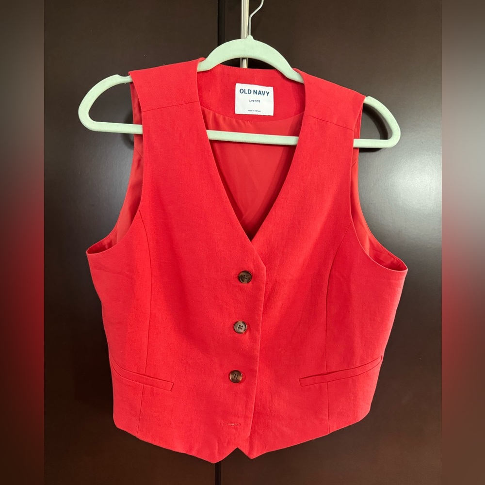 Old Navy Vibrant Women’s Linen Red Vest